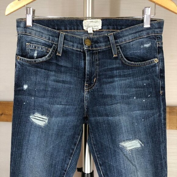 Current/elliott The Skinny Loved Destroyed Denim Jean Sz 27 - Picture 3 of 13